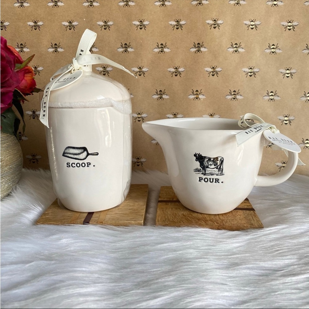 Rae Dunn Farmhouse SCOOP And POUR Jug Cellar Pitcher